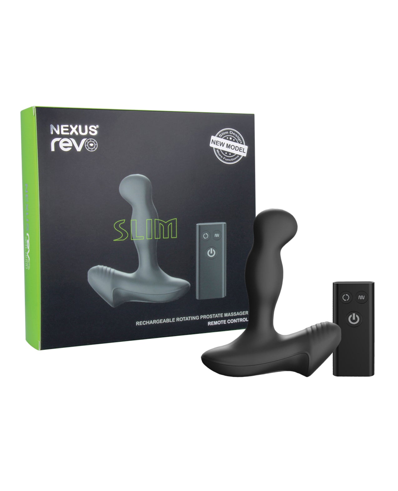 Nexus Revo Slim Rotating Prostate Massager, Waterproof Silicone with Remote