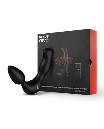 Nexus Revo Twist Rotating & Vibrating Massager with Remote Control, Black