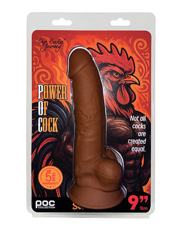 Our Erotic Journey SG-PC-F780 Power of Cock 9" Dildo, Brown Silicone