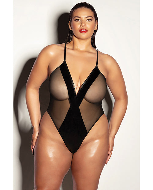 Oh La La Cheri 52-11366B BLK 1X/2X FETISH Finesse Soft Cup Teddy