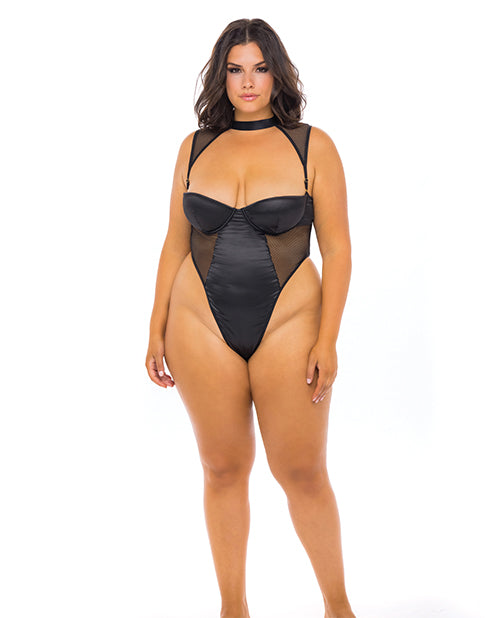 Oh La La Cheri 5111591X BK 3X Josephine High Leg Teddy, Black 3X
