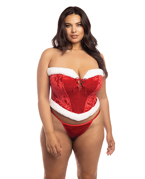 Oh La La Cheri 61-11529X RD/BWH 1X/2X Holiday Santa's Entourage Bustier Set