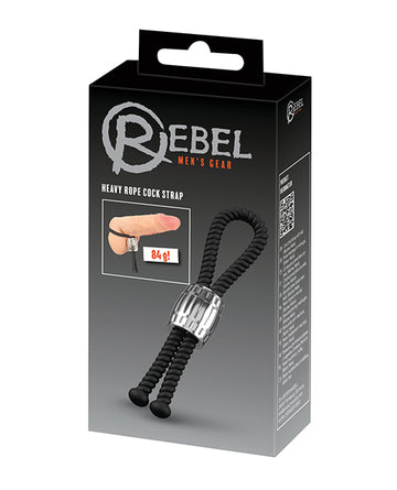 Rebel 5004233 Heavy Rope Cock Lasso, Black, 84g Metal Slider