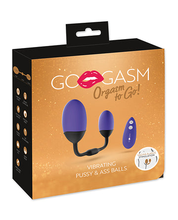 GoGasm Vibrating Pussy & Ass Balls, Purple, Remote-Controlled Dual Stimulation