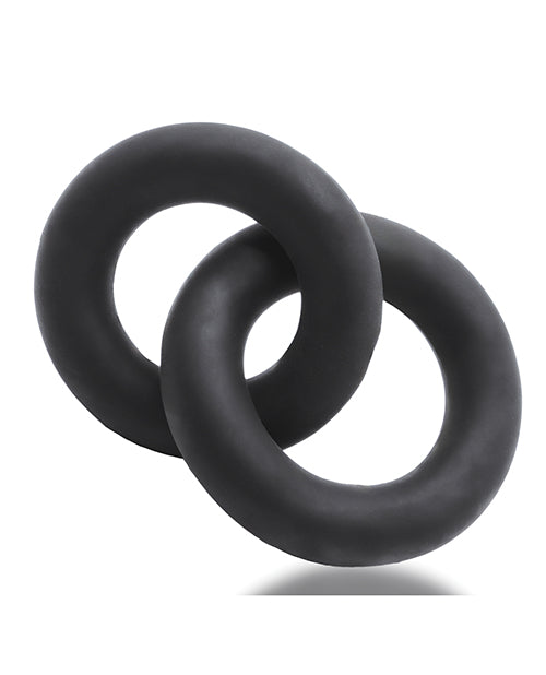 Oxballs OX-104-NGT Shackle Double Linked Cock & Ball Rings, Black Night Edition