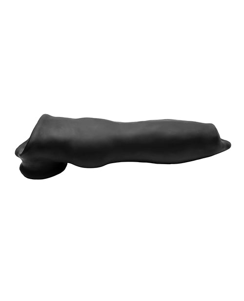 Oxballs OX-3002-NGT Fido Velvet-Smooth Beast Cocksheath, Black Silicone