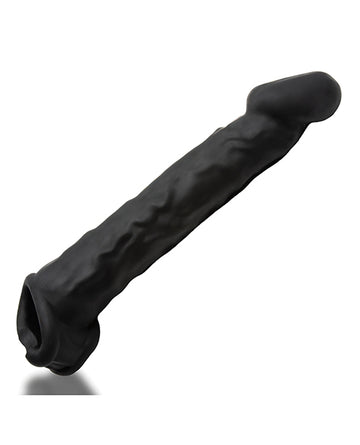 Oxballs OX-3046-NGT Muscle Ripped Cocksheath, Black Silicone Slimmer Fit