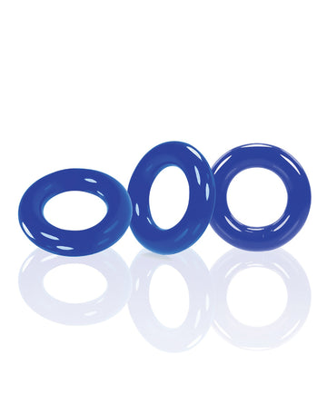 Oxballs OX-3047-PLC Willy Rings, Blue Pack of 3