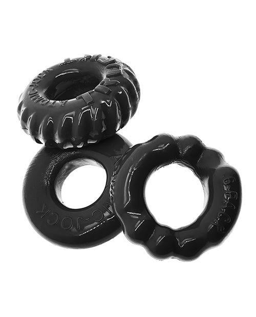 Oxballs OX-3061-BLK Bonemaker 3 Pack Cockring Kit, Black TPR