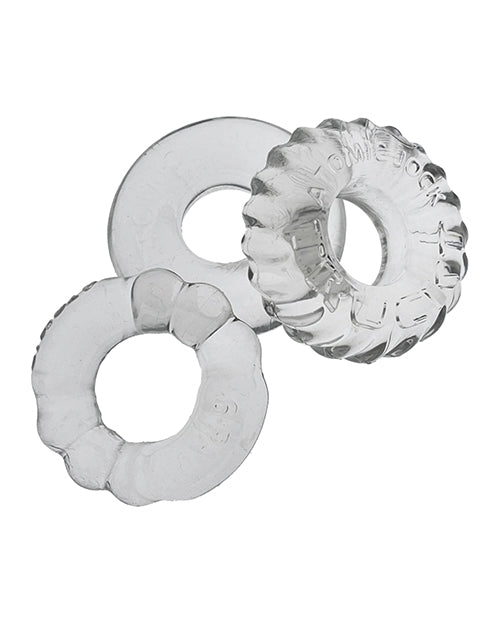 Oxballs OX-3061-CLR Bonemaker 3 Pack Cockring Kit, Clear TPR