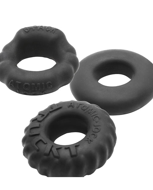 Oxballs OX-3061-NGT Bonemaker 3-Pack Cock Ring Kit, Night Edition