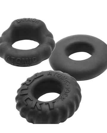 Oxballs OX-3061-NGT Bonemaker 3-Pack Cock Ring Kit, Night Edition