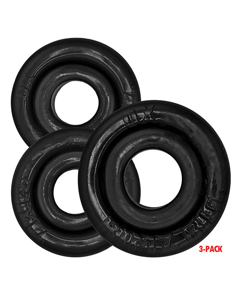 Oxballs OX-3206-BLK Rimringz Multi Size 3 Pack Cock Rings, TPR, Black