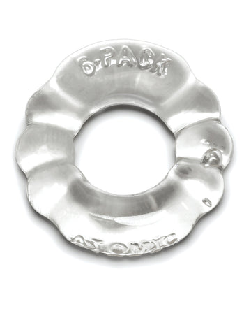 Oxballs AJ-1005-CLR Atomic Jock 6-Pack Cockring, Clear