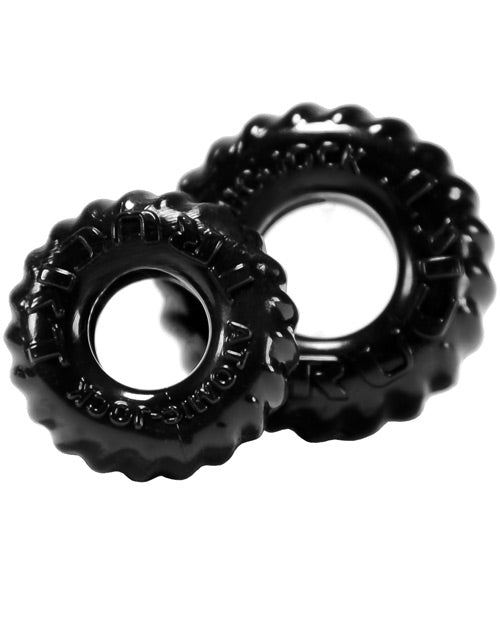 Oxballs AJ-1049 Black TruckT Cock & Ball Ring, 2-Pack TPR
