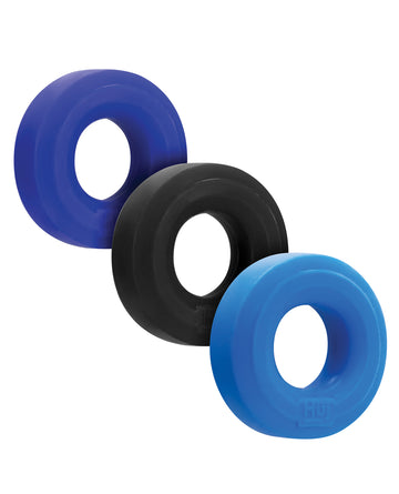 Hunky Junk HUJ-102-CBL/MLT C-Ring Multi Pack, Cobalt, Pack of 3