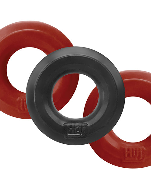 Hunky Junk HUJ-102-CHR/TAR C-Ring Multi Pack, Cherry/Tar Ice, 3-Piece