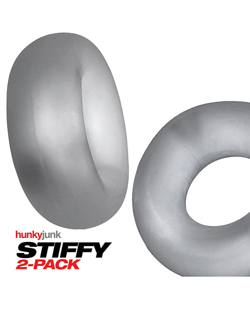 Oxballs and Hunky Junk HUJ-126-CLIC Stiffy 2 Pack Cockrings - Clear