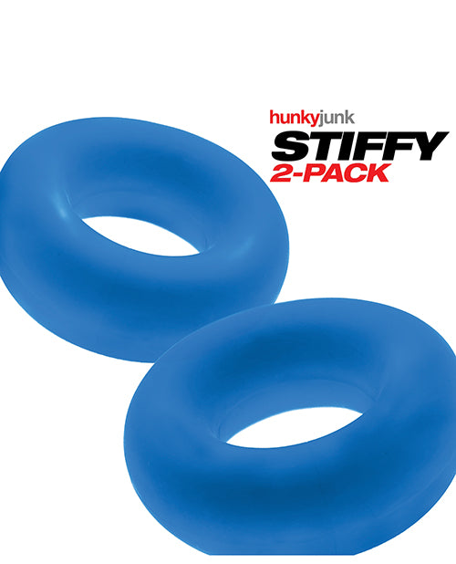 Oxballs & Hunky Junk HUJ-126-TELICE Stiffy 2 Pack Cockrings, Teal Ice