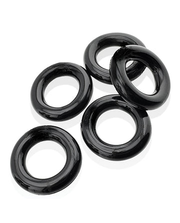 Hunky Junk Jacker 5-Pack Stretch Cock Ring Set, Black