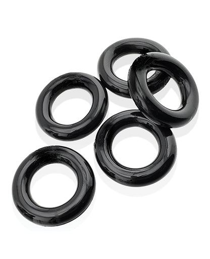 Hunky Junk Jacker 5-Pack Stretch Cock Ring Set, Black