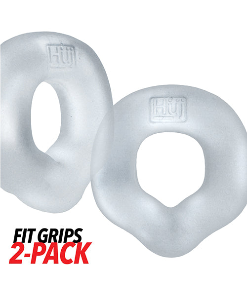 Hunky Junk Fit Grips 2-Pack Ergo-Fit Cockrings, Clear