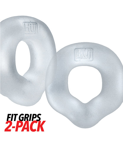 Hunky Junk Fit Grips 2-Pack Ergo-Fit Cockrings, Clear