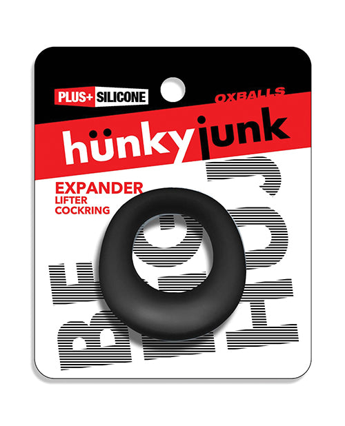 Hunky Junk Expander Slimmer Scoop Cock Ring, Black, Silicone and TPR
