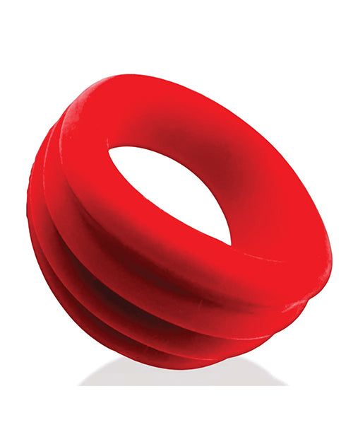 Oxballs and Hunky Junk Expander Slimmer Scoop Cock Ring - Red