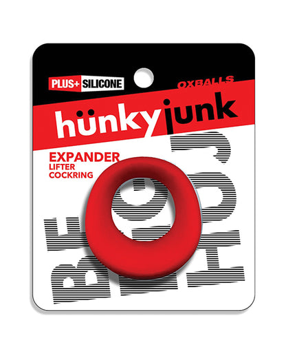 Oxballs and Hunky Junk Expander Slimmer Scoop Cock Ring - Red