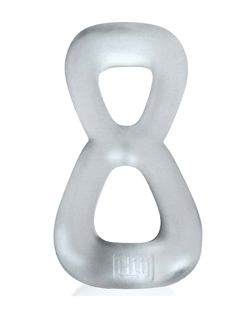 Oxballs and Hunky Junk Boomerang Dual-Ring Cockring and Ball Stretcher, Clear Steam