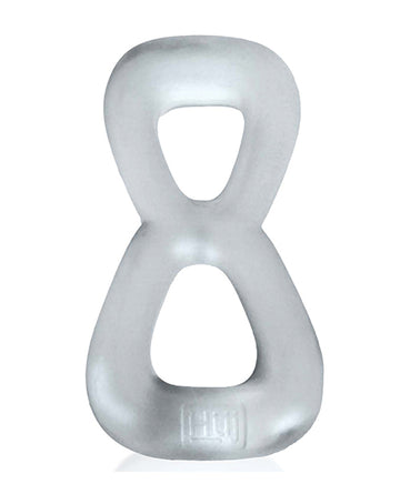 Oxballs and Hunky Junk Boomerang Dual-Ring Cockring and Ball Stretcher, Clear Steam