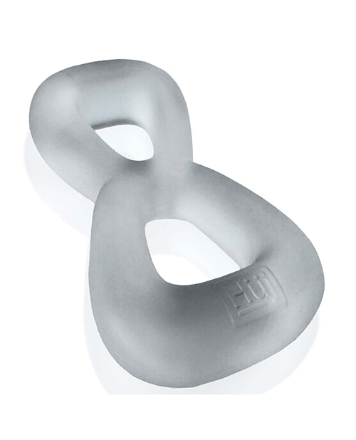 Oxballs and Hunky Junk Boomerang Dual-Ring Cockring and Ball Stretcher, Clear Steam