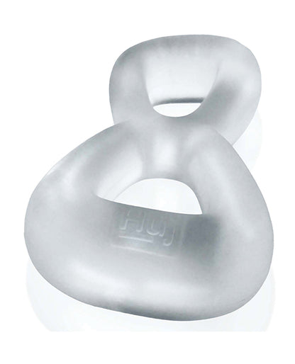 Oxballs and Hunky Junk Boomerang Dual-Ring Cockring and Ball Stretcher, Clear Steam