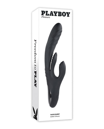 Evolved PB-RS-1348-2 Playboy Pleasure Rapid Rabbit Vibrator, Silicone, Black