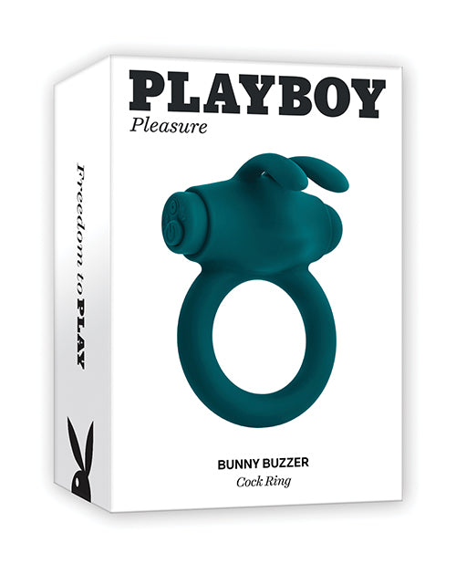 Evolved PB-RS-2451-2 Playboy Pleasure Bunny Buzzer Cock Ring, Teal Silicone