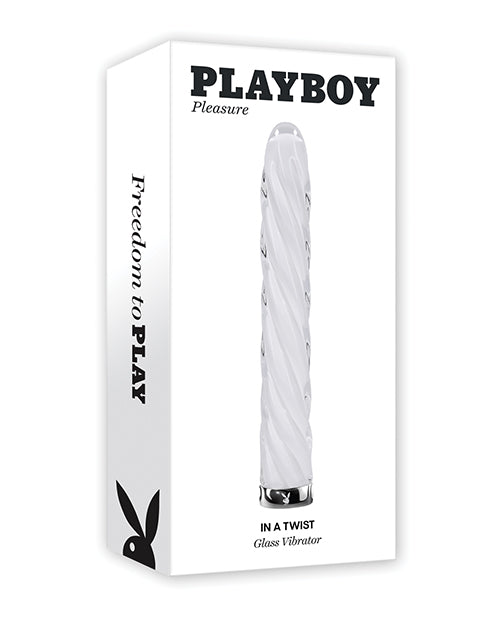 Evolved Playboy Pleasure In the Twist Glass Vibrator, 10 Speeds, White