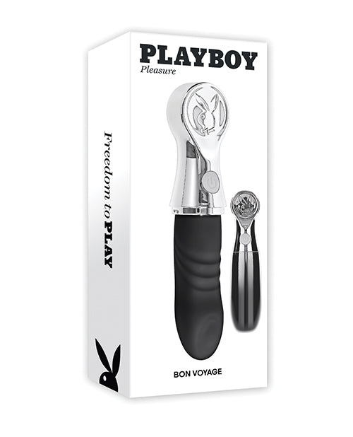 Evolved Playboy Pleasure Bon Voyage Tapping Toy, Black Silicone, 7 Speeds