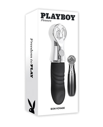 Evolved Playboy Pleasure Bon Voyage Tapping Toy, Black Silicone, 7 Speeds