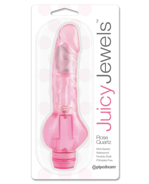 Pipedream Juicy Jewels Rose Quartz Multi-Speed Vibrator, 6.4-inch