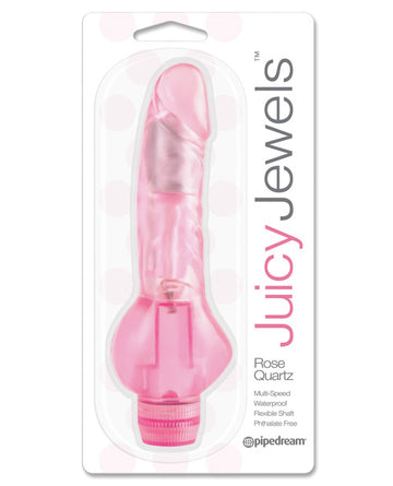 Pipedream Juicy Jewels Rose Quartz Multi-Speed Vibrator, 6.4-inch