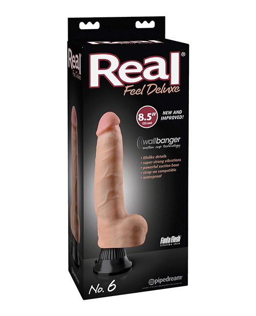 Pipedream Real Feel Deluxe Vibe, 8.5" Phthalate-Free Fanta Flesh