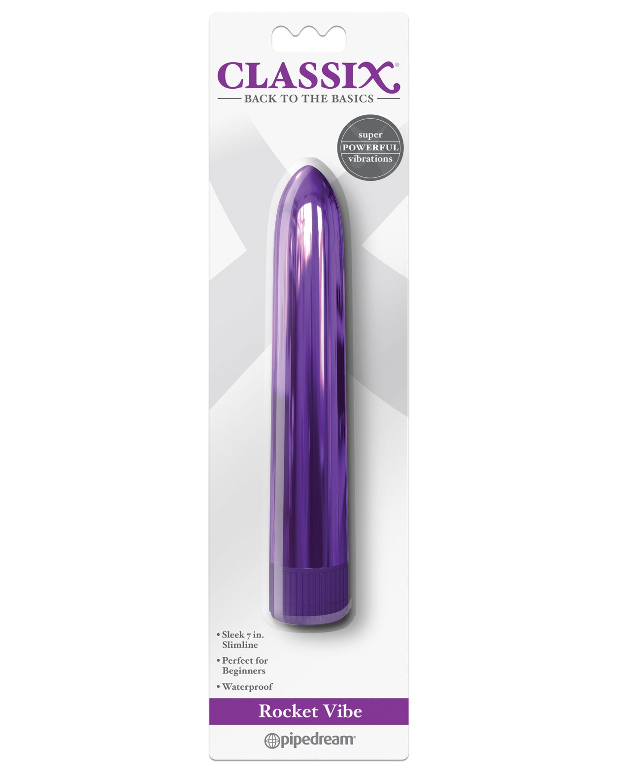 Pipedream Products 197612 Classix Metallic Vibe, 7-inch, Purple, Vibrating