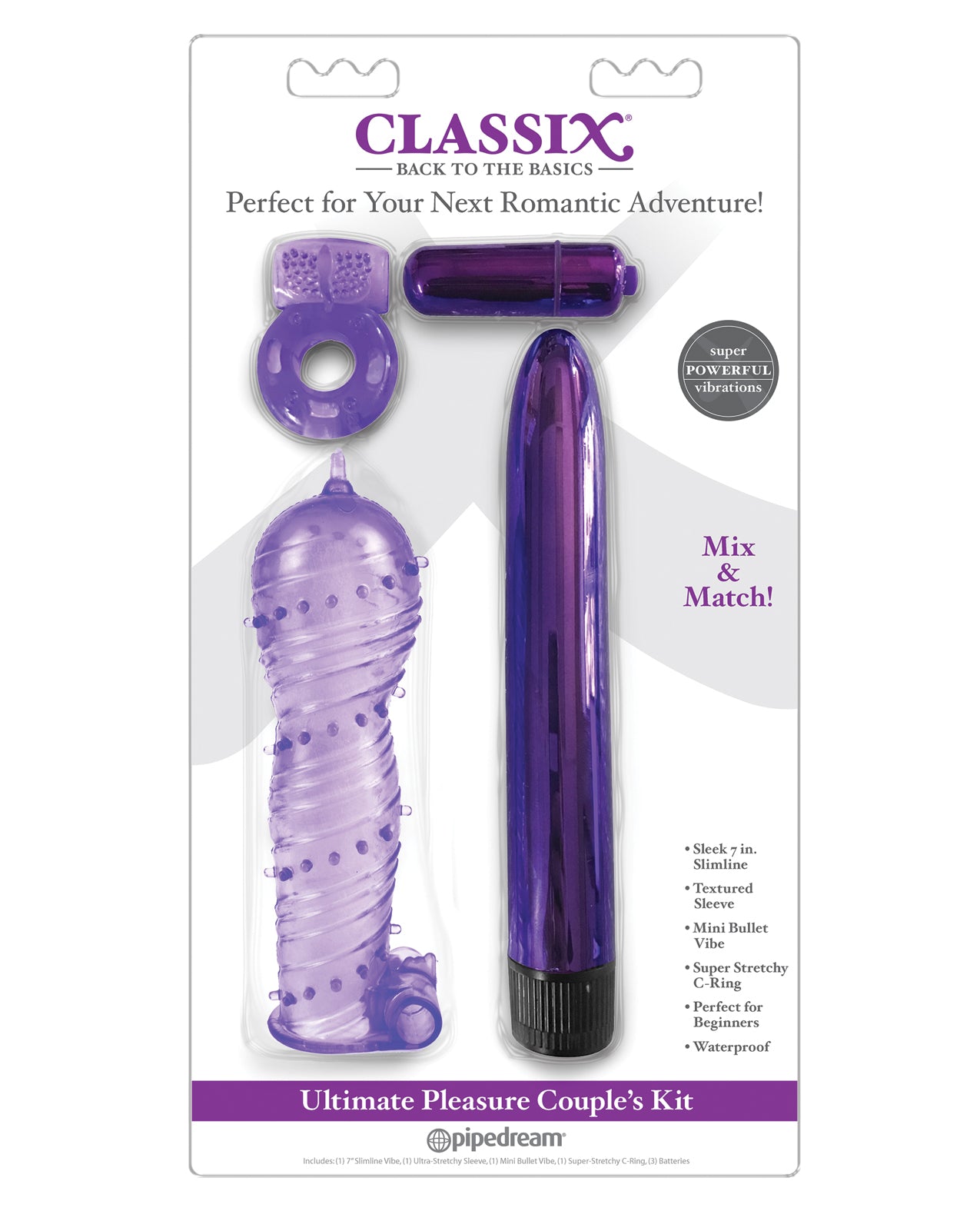 Pipedream Classix Ultimate Pleasure Couples Kit, Purple