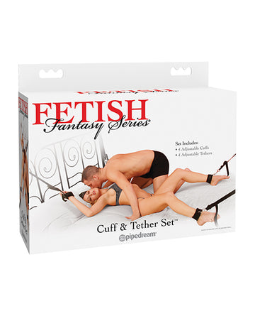 Pipedream Products 215123 Fetish Fantasy Series Cuff & Tether Set, Black