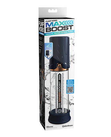 Pipedream Products PD3249-25 Max Boost Penis Pump, Blue, Polycarbonate, Manual