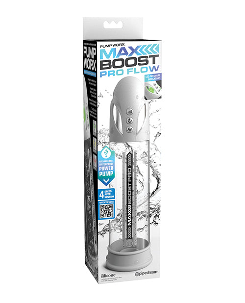 Pipedream Products 325019 Max Boost Pro Flow Penis Pump, White, IPX6