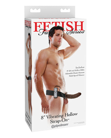 Pipedream Products 336129 Vibrating Hollow Strap On, 8-inch, Brown