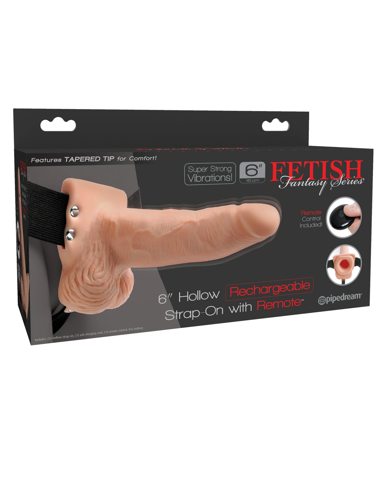 Pipedream Products 339521 Fetish Fantasy Strap-On, 7" Dildo, Rechargeable