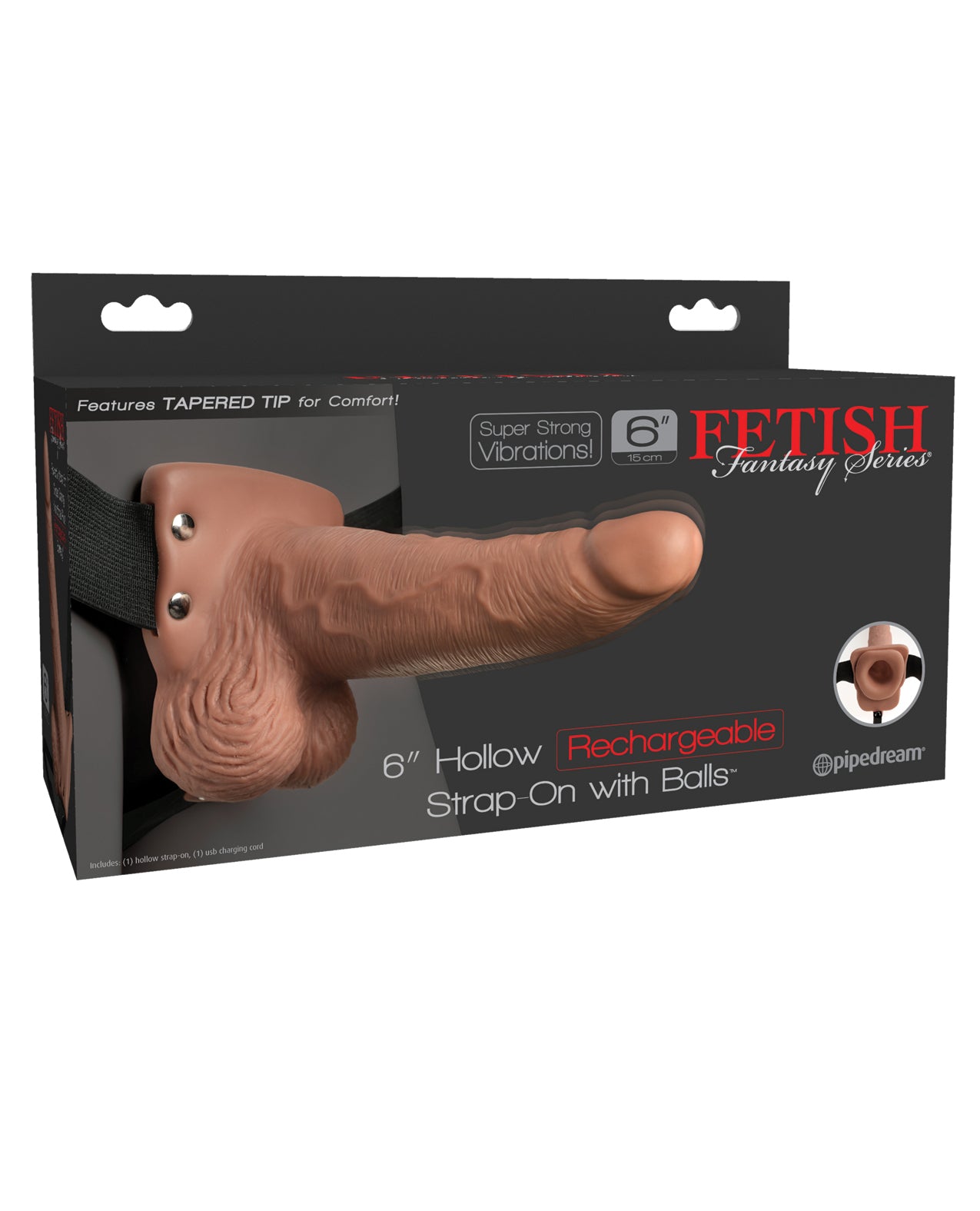 Pipedream Products 339522 Fetish Strap-On, 7" Dildo, Tan